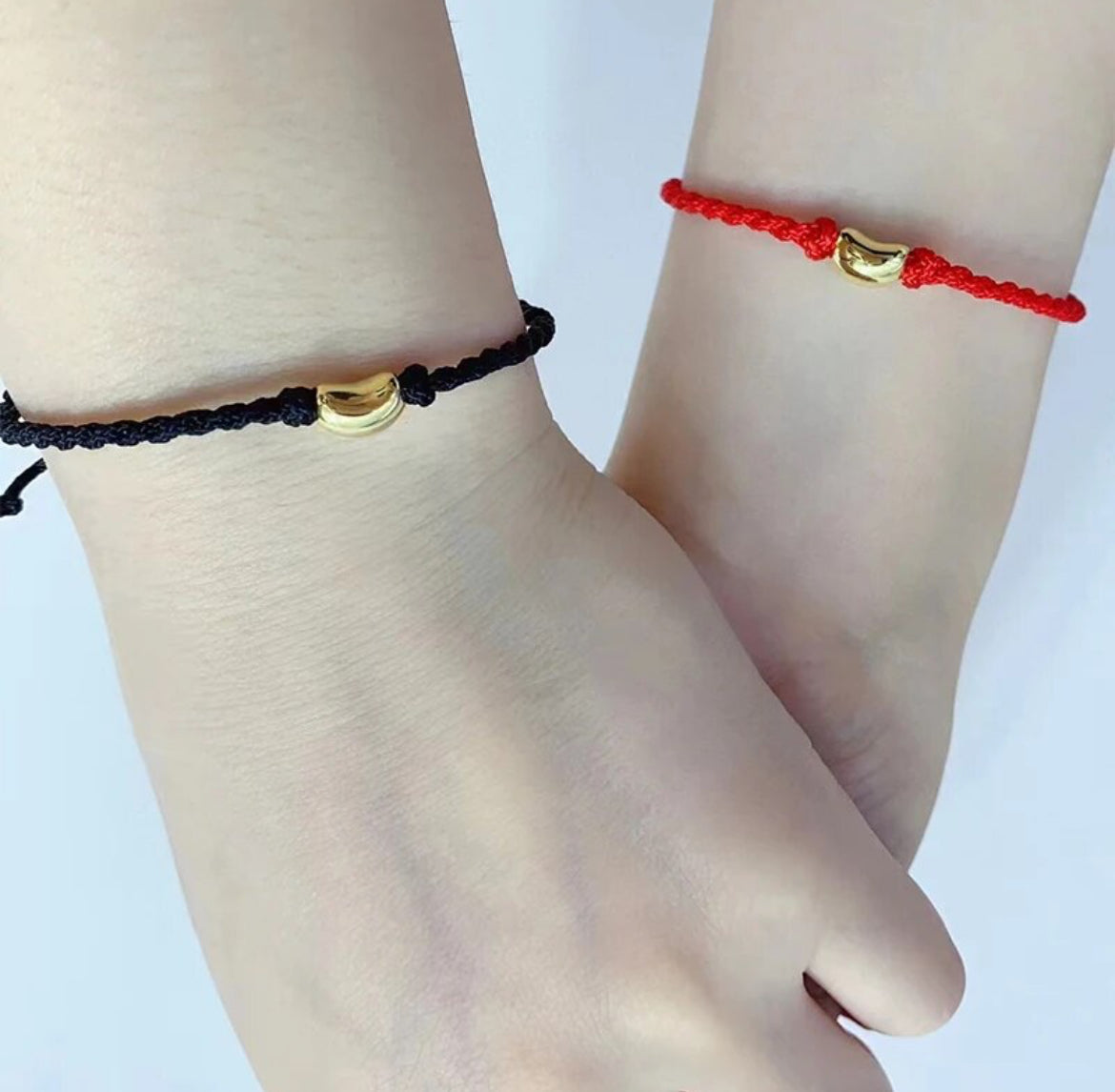 Matching String Bracelets with 18k Gold