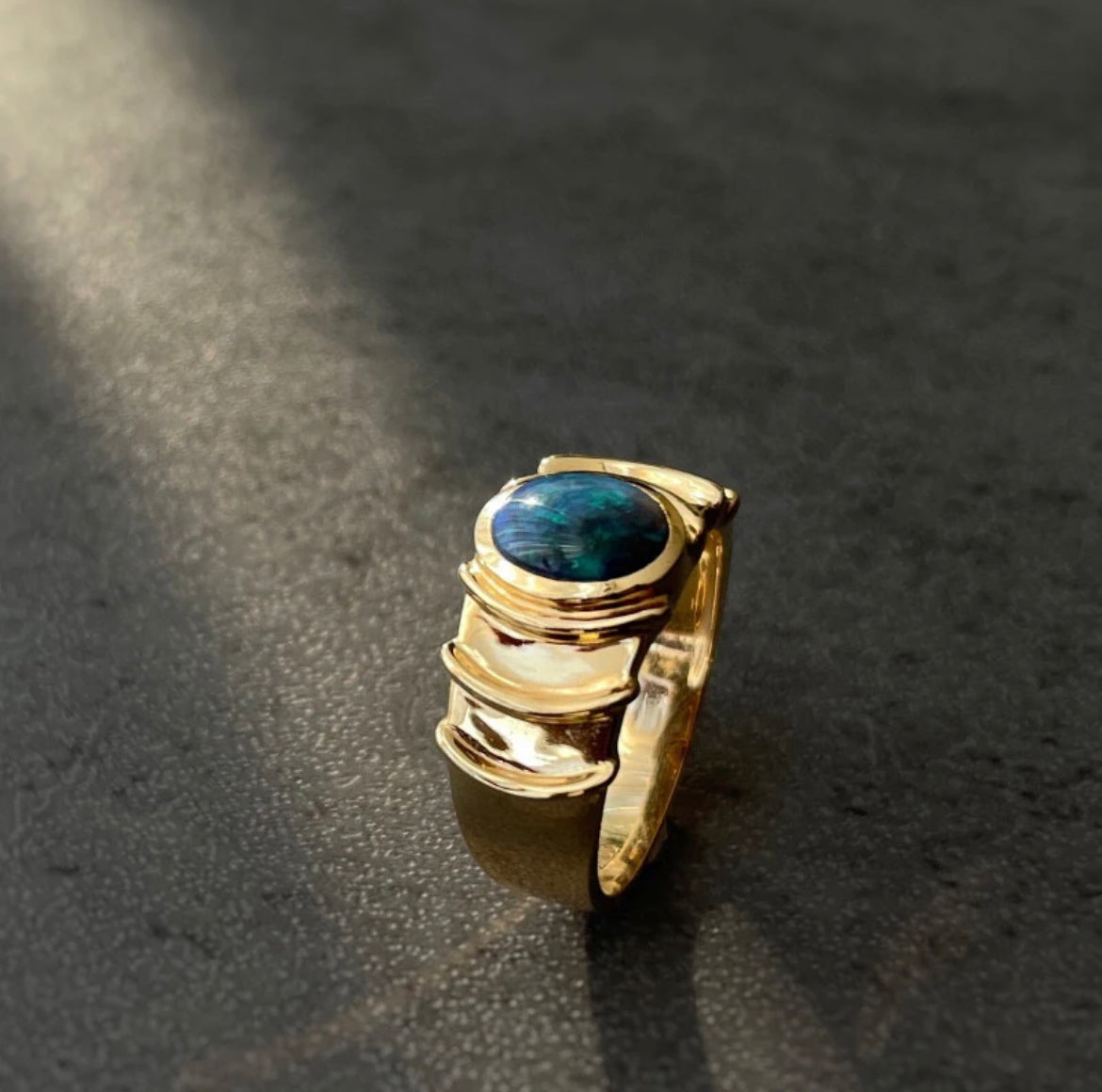 Blue Opal Ring