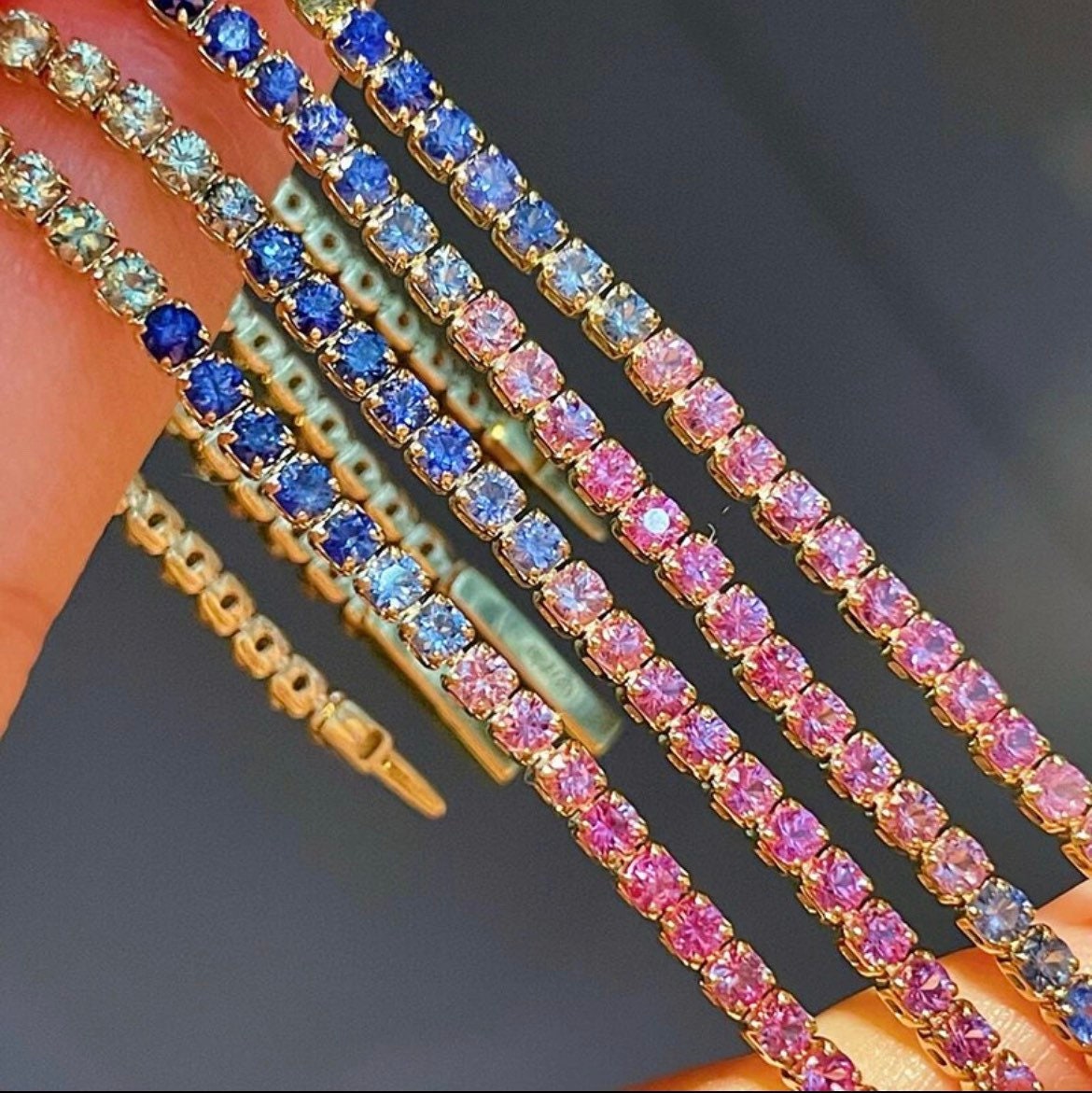 Colorful Sapphire Tennis Bracelet