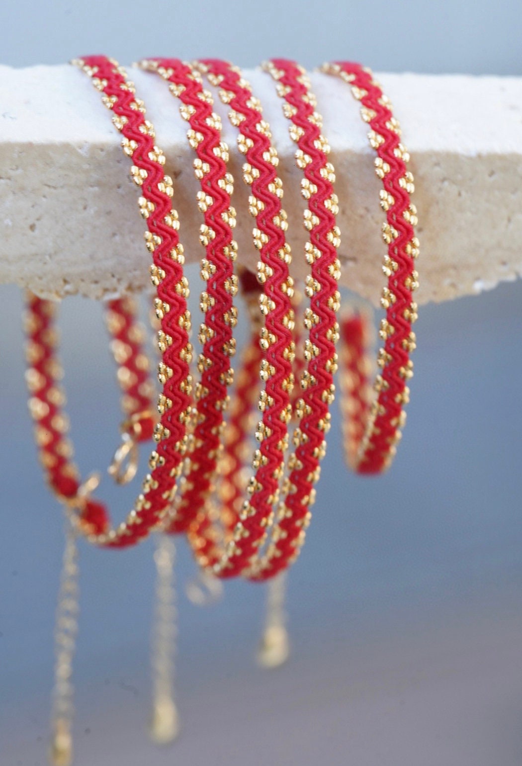 Red String Bead Bracelet