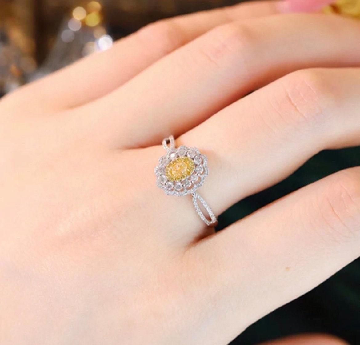 Radiant Love: Yellow Diamond Engagement Ring