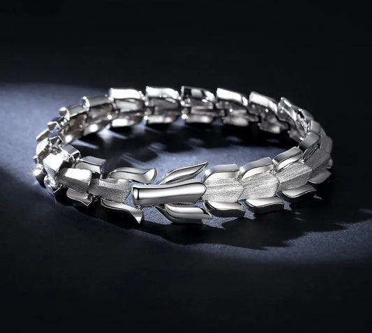 Men's Solid Platinum PT950 Dragon Bracelet