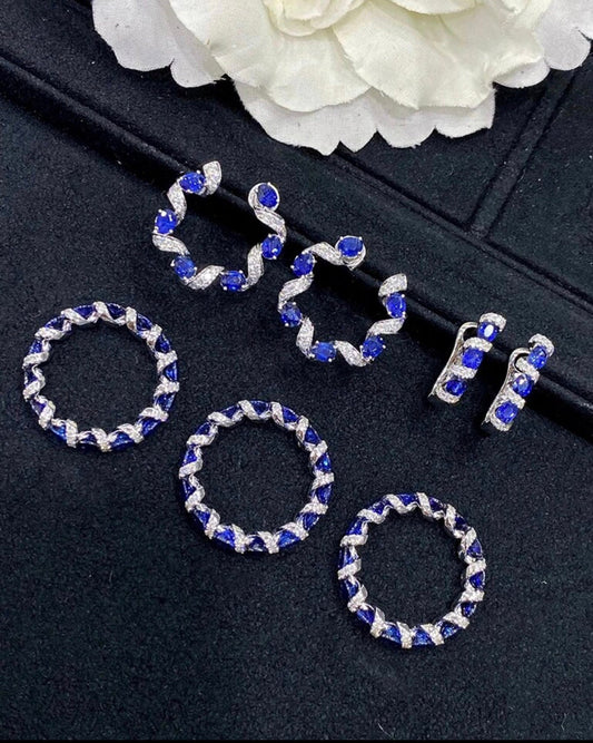 Diamond and Natural Blue Sapphire Collection